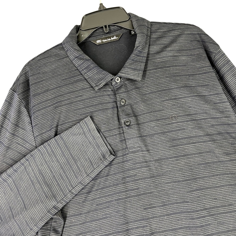 TravisMathew Pima Cotton Golf Polo Shirt Mens XXL Micro Stripe Business Casual